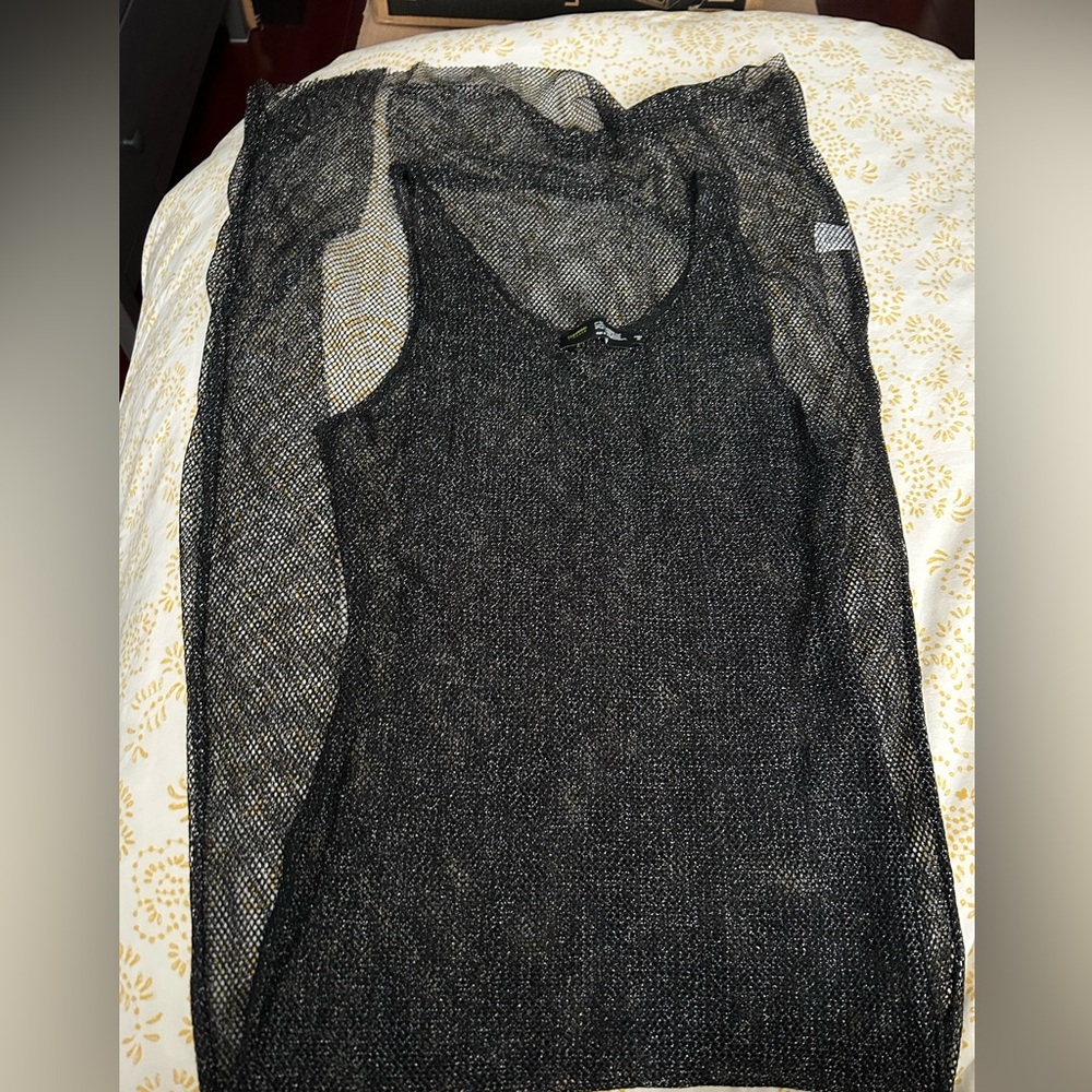 Metallic see through dress